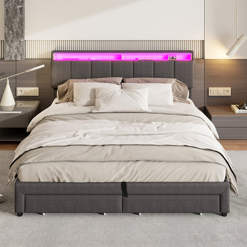 Upholstered Ottoman Storage Bed, Super King (6')