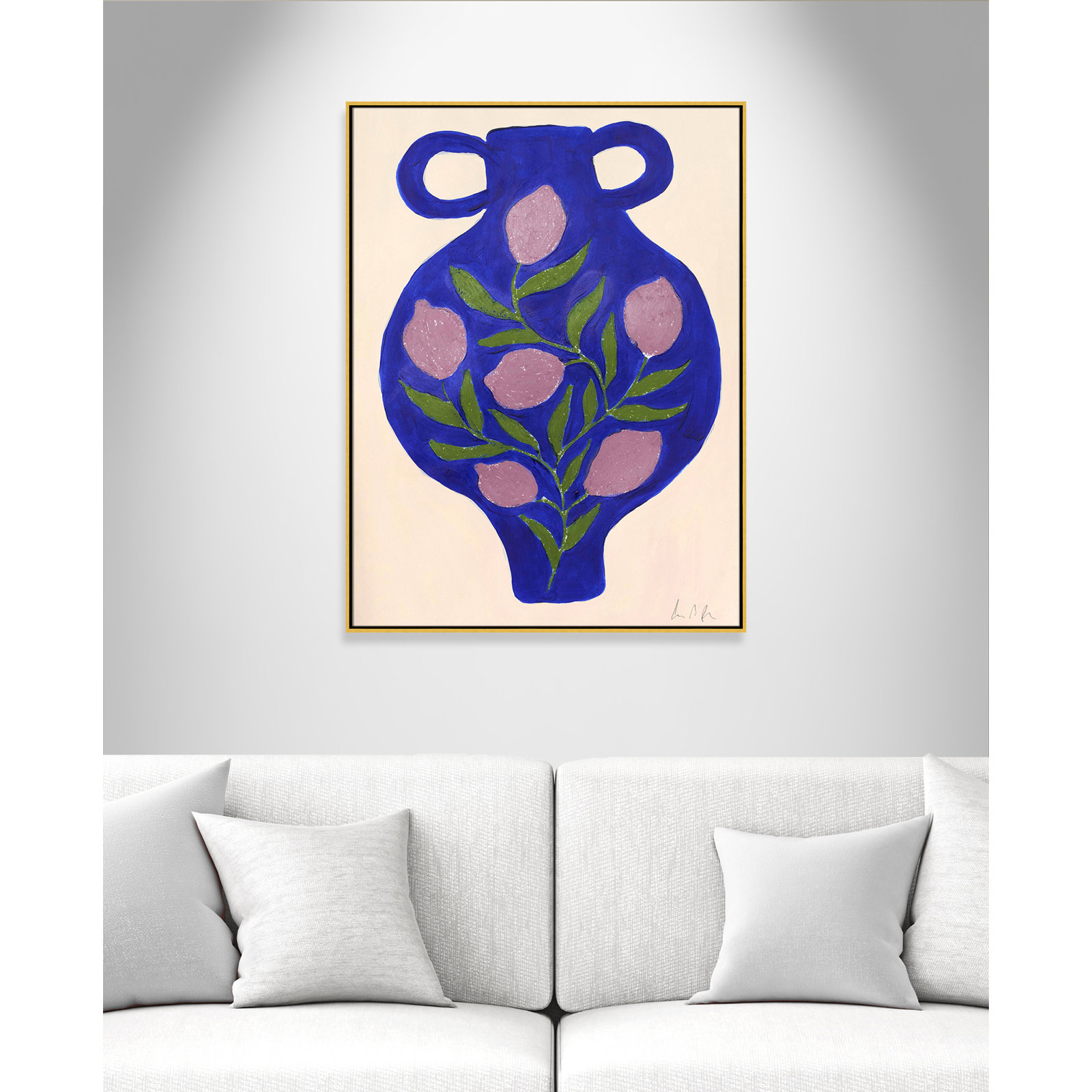 Vase No. 03 Print by Camilla Bergqvist, 49.5" H x 37.5" W, Gold