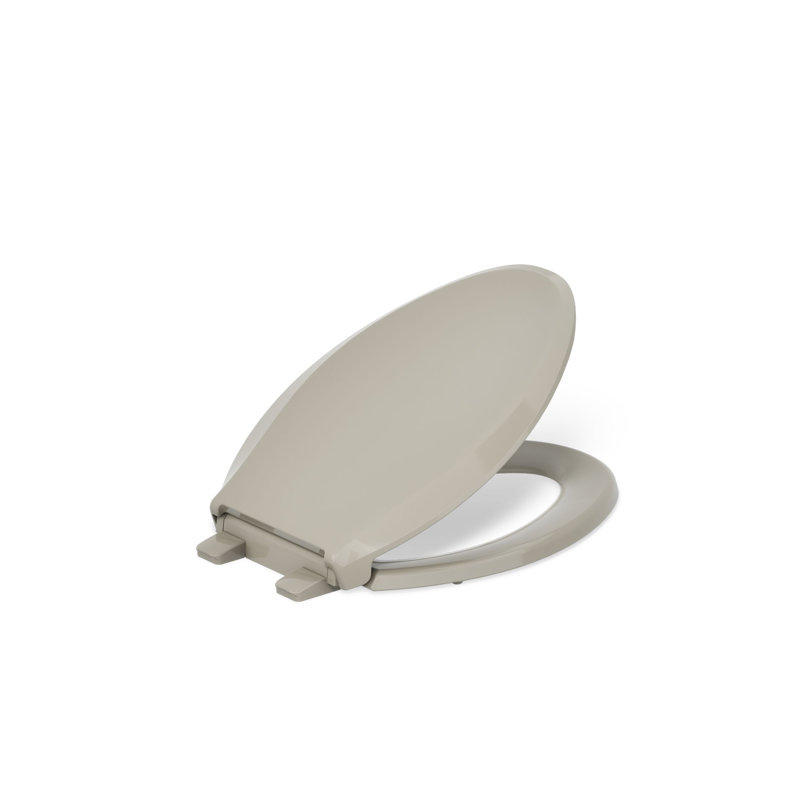 Cachet Quiet-Close with Quick-Attach Hinges and Grip-Tight Elongated Toilet Seat, Sandbar, Ready Latch