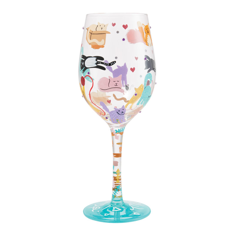 Verre à vin 15 oz Lolita Cats