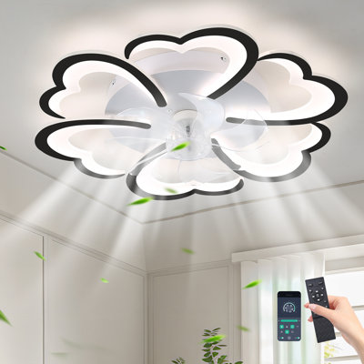 26.77" 6 - Speed Reversible Dimmable LED Ceiling Fan With Remote Control And APP