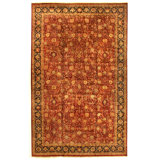Agra hand-knotted New Zealand Wool Red/Gold Area Rug