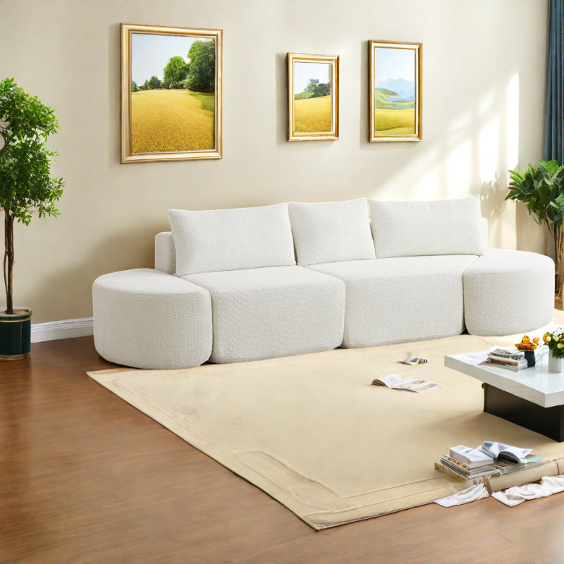 Versatile Modular Chenille Sofas, Space-saving Beige Set For Home