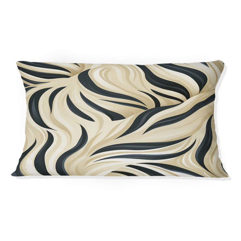 Crème et noir harmonie zébrée - coussin imprimé