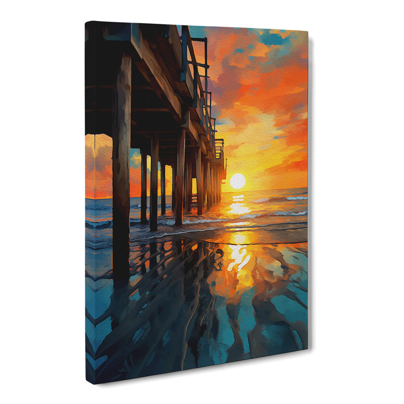 Pier Abstract Art No.2 - Wrapped Canvas, 50cm H x 35cm W x 3cm D