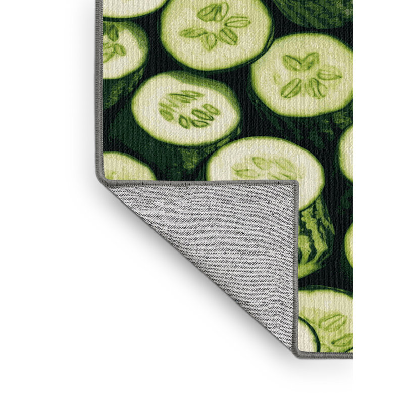 Tapis lavable à découper des tranches de concombre, Rectangulaire 2 pi x 3 pi