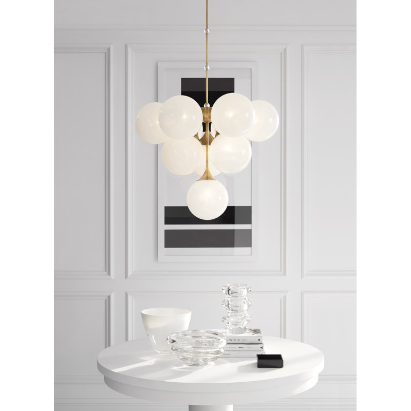 AERIN Cristol Tiered Chandelier, Hand-Rubbed Antique Brass