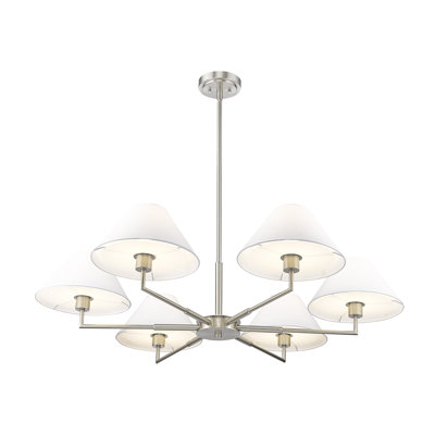 Ryckman 6 - Light Steel Dimmable Chandelier