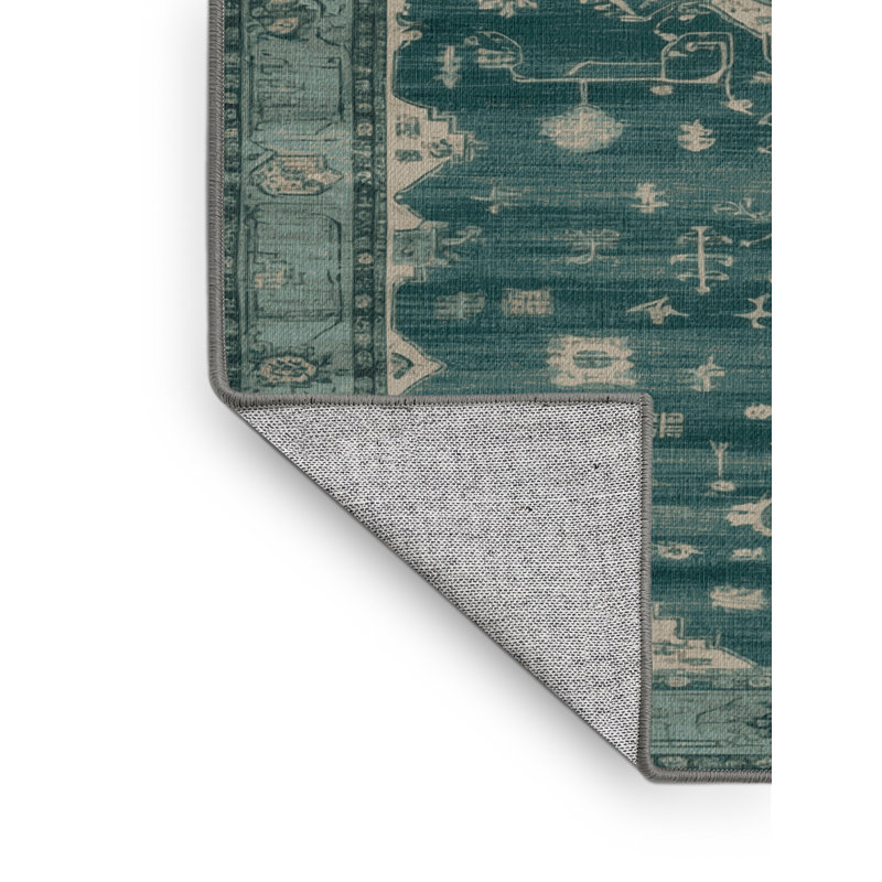 Machine Washable Overdyed Gray Area Rug, Rectangle 5' x 7'