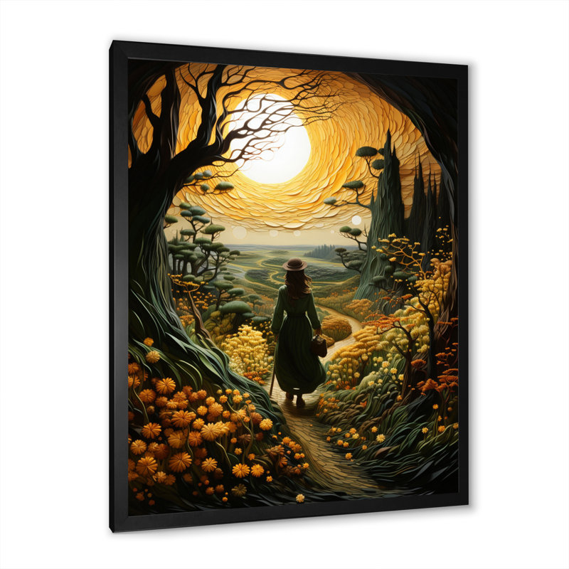 «Baki Countryside Path Through the III», reproduction sur toile, Cadre photo noir, H 20 po x l 12 po x P 1 po