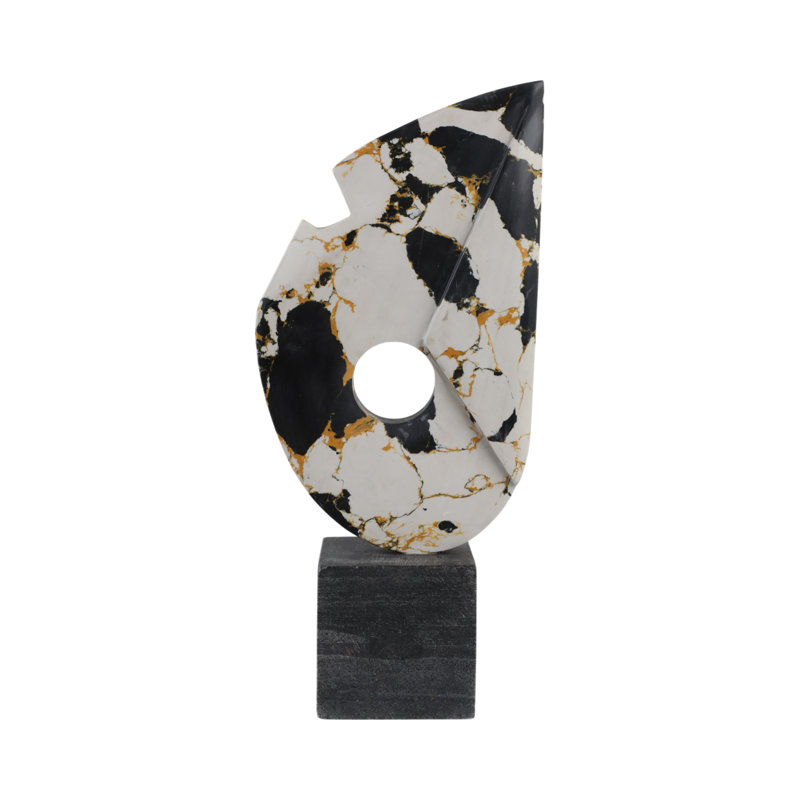 Mercer41 Calhoun Large Marble And Stone Statuary, Blue/White, 18" H x 8" W x 3" D
