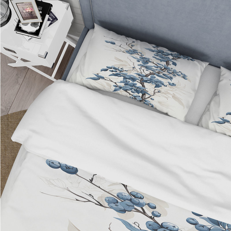 Ensemble de housse de couette Windy, Housse de couette pour grand lit et 2 taies décor