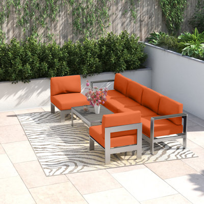 Ensemble de canapé modulaire d'extérieur en aluminium 5 pièces Shore