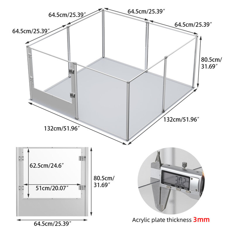 Playpen Pet Pen, 80.5 cm H x 132 cm W x 132 cm D