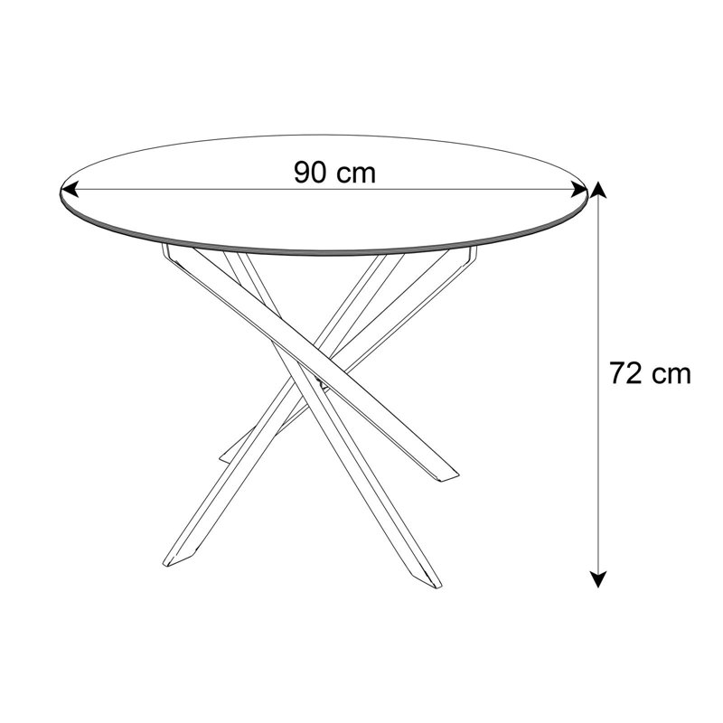 Cihan Glass Top Metal Base Dining Table