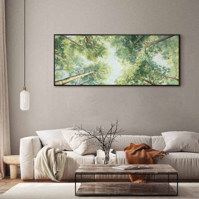 Très grande impression d'art mural vert forêt - œuvre de paysage naturel pour le salon ou la chambre à coucher