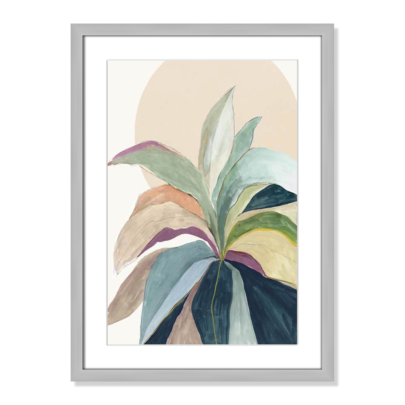 Sherbrooke Sunny Bright Leaves II by Asia Jensen Print, Yes, Silver Single Picture Frame, 23" H x 17" W x 1.25" D