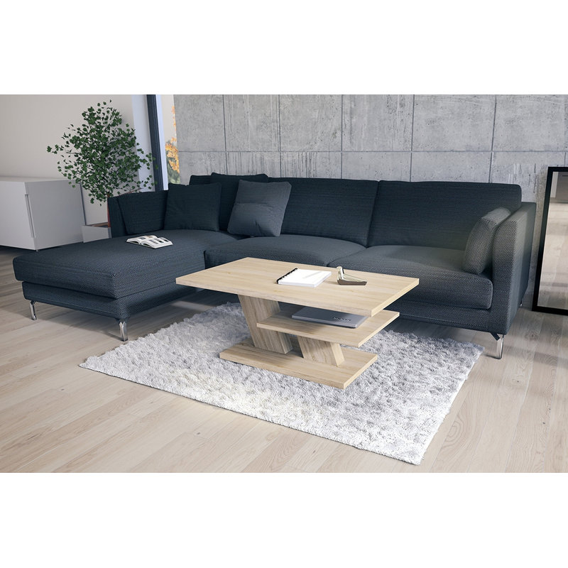 Cliff Pedestal Coffee Table, Sonoma Oak