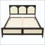 Lit plateforme en bois avec tête et pied de lit en rotin-126553911-126553913
