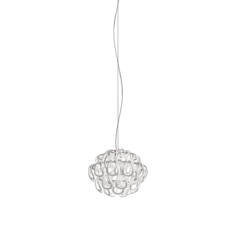 Giogali 1 - Light Pendant, 90" H x 14.5" W x 14.5" D, Glossy Chrome, White