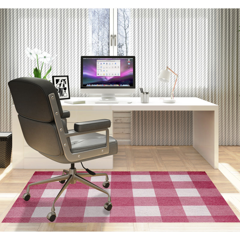 Rectangle Chair Mat with Straight Cut Edge for Firm Surfaces, 36" W x 60" L, Magenta