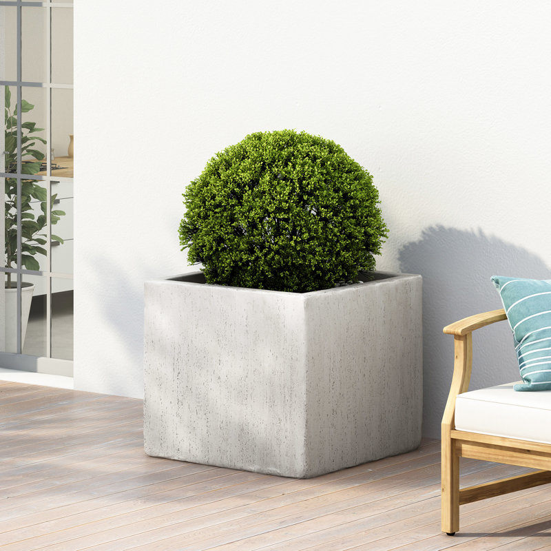 Pot à fleurs avant en oxyde de magnésium - l 22,09 po x P 19,21 po Béton léger instantanément votre apparence jardin 21,5 po x 21,5 po x 19,21 po