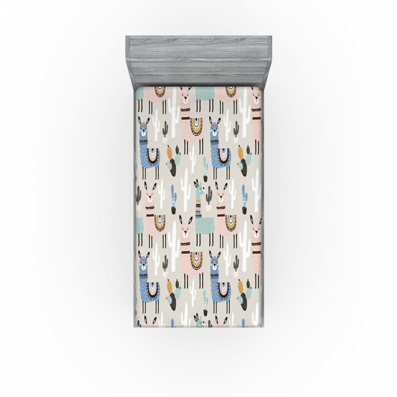 Ensemble de 2 drap-housse de lama Ambesonne, Drap-housse de taille simple