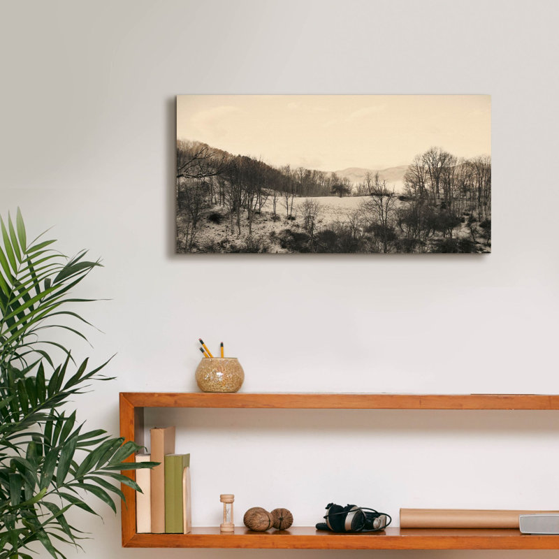«Foggy Mountain 2» par Alicia Ludwig, art mural sur toile, H 12 po x l 24 po x P 0,75 po