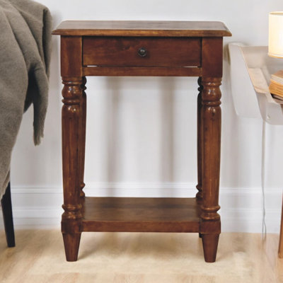 Table d'appoint 1 tiroir Turned Legs Chestnut