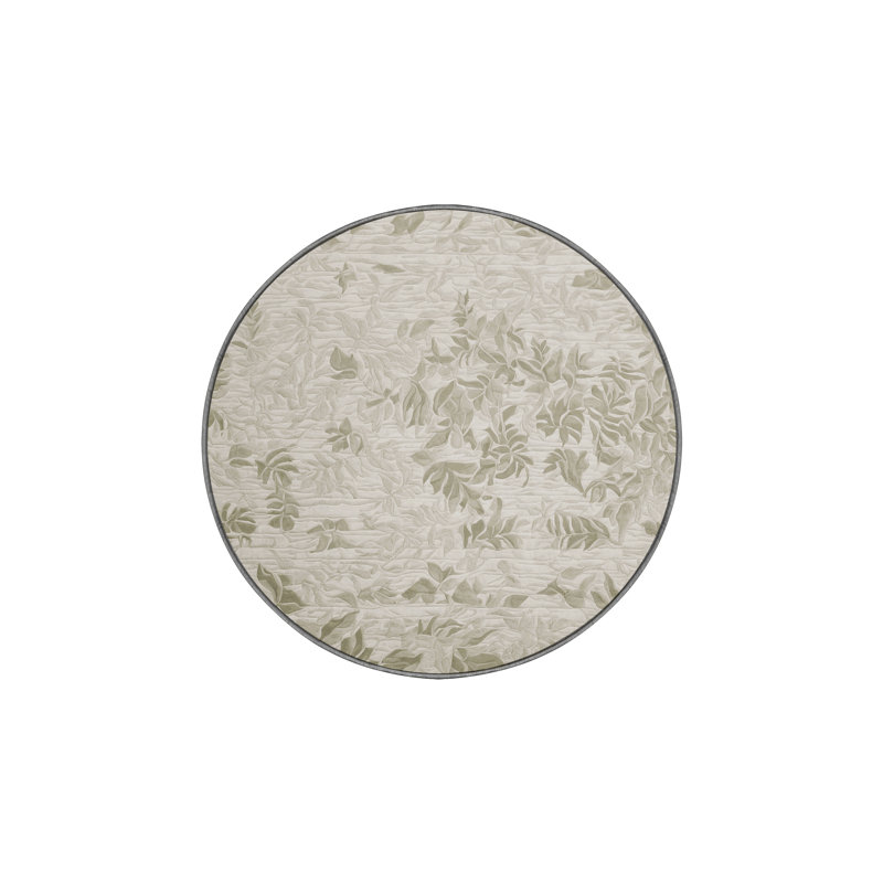 Machine Washable Gray Area Rug, Round 5'