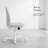 Upholstered Armless Task Chair, Swivel Desk Chair With Wheels, Adjustable Vanity Chair for Make Up-1690009239