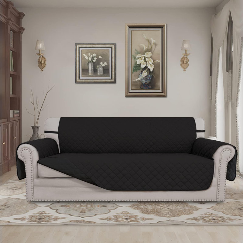 Housse pour canapé réversible, Tissu noir, H 5,83 po x l 16,61 po x P 12,76 po