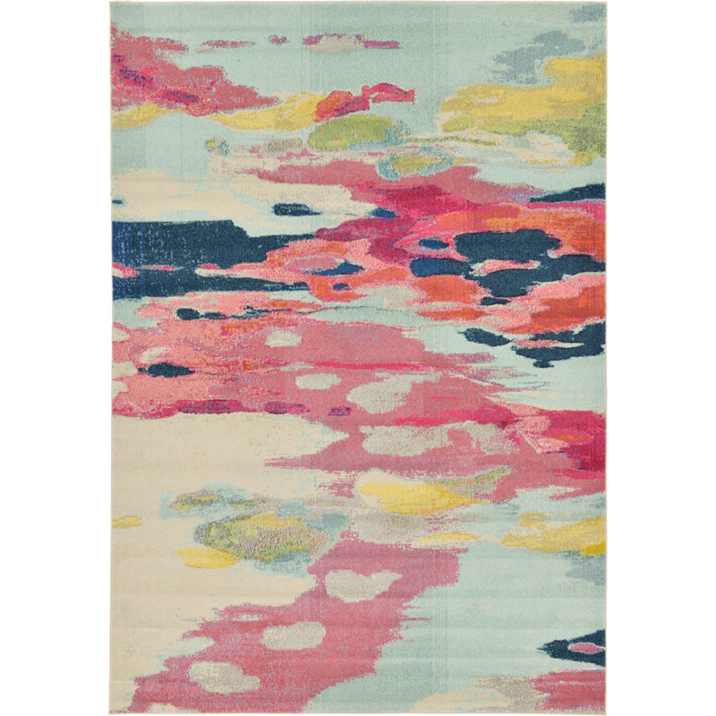 Roshan Washable Abstract Indoor Rug, Rectangle 7' x 10'