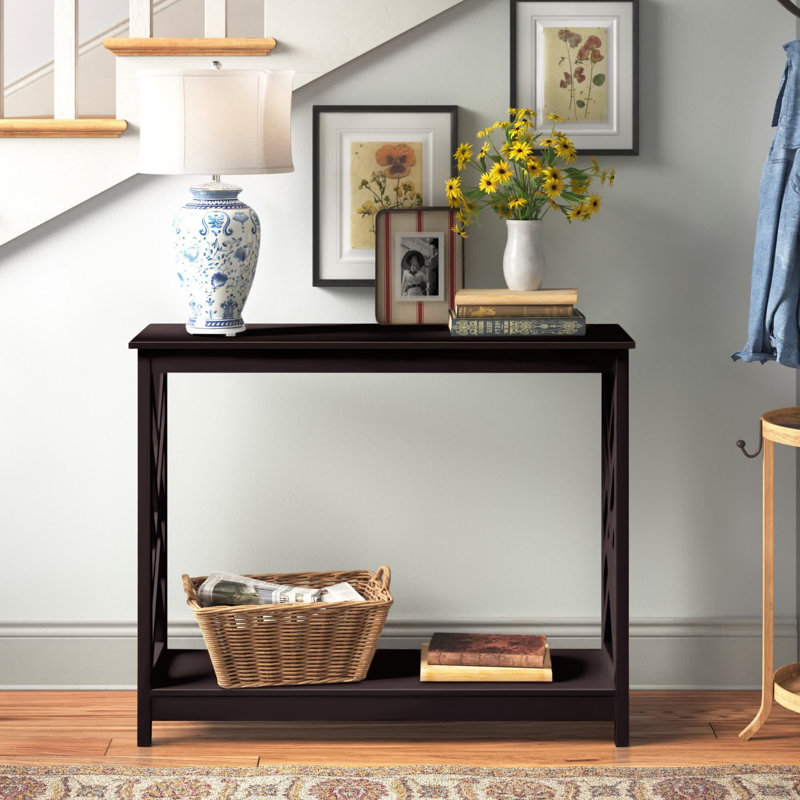 Hartl 39.5'' Console Table, 31.75" H x 39.5" W x 12" D, Espresso
