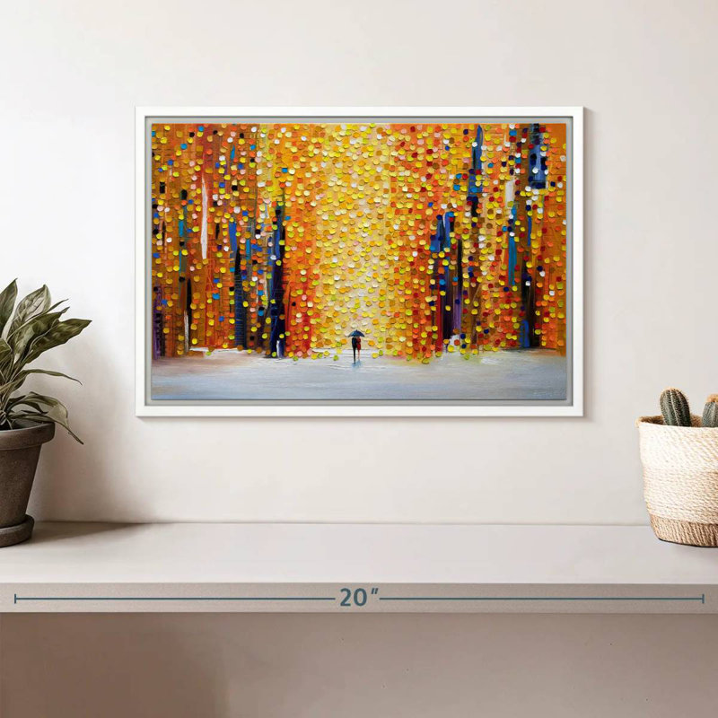 Coucher de soleil, Cadre flottant blanc, 13 po x 9 po