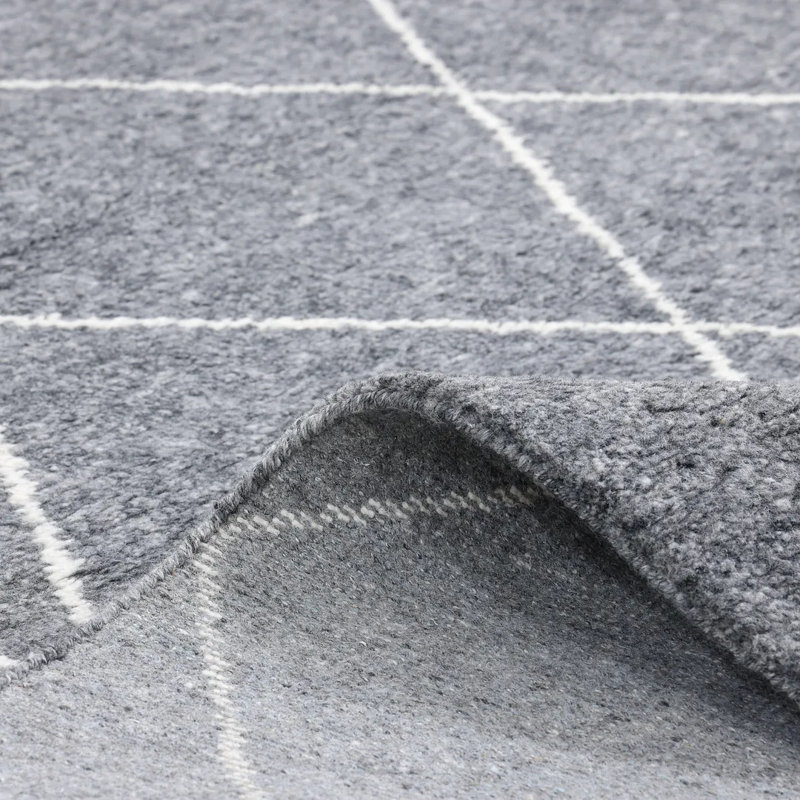 Wallis Moroccan Area Rug in Gray, Rectangle 5' x 8'