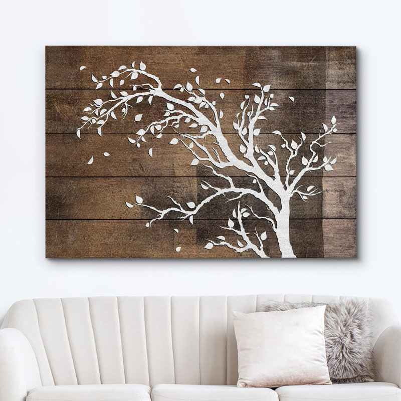 «Forest Tree Silhouette Country Farmhouse On», Toile tendue, H 24 po x l 36 po x P 1,5 po