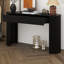 Console moderne avec design cannelé, plateau ovale et 2 tiroirs-555336712