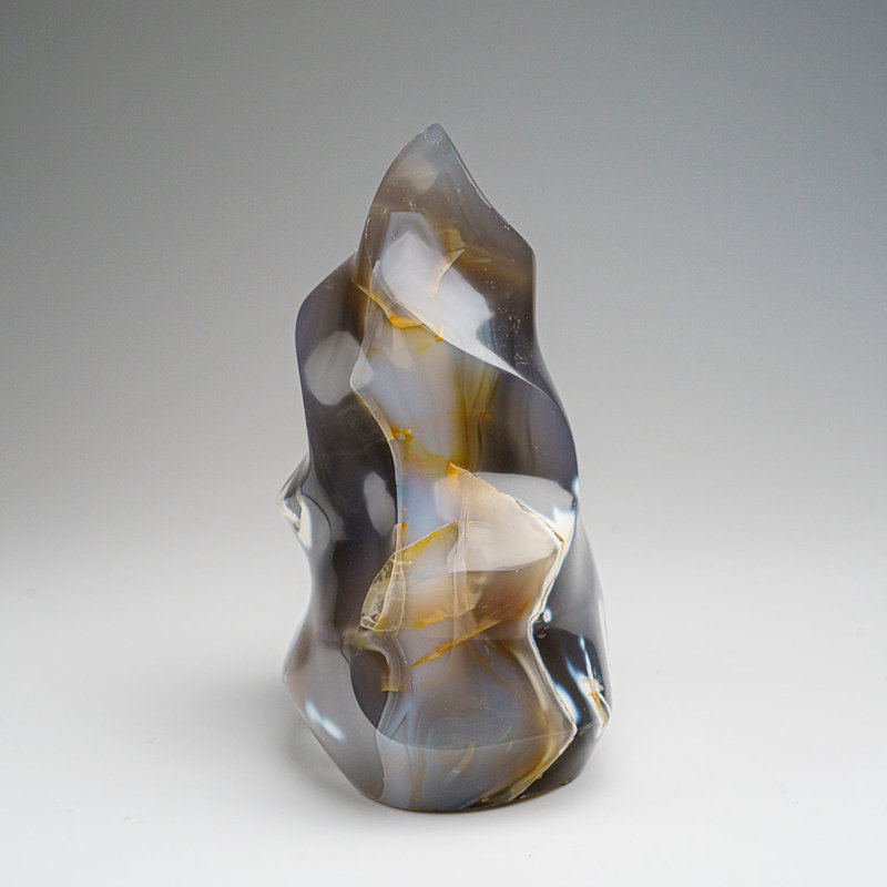 Genuine Polished Blue Chalcedony Orca Stone Flame Freeform (1.8 Lbs)