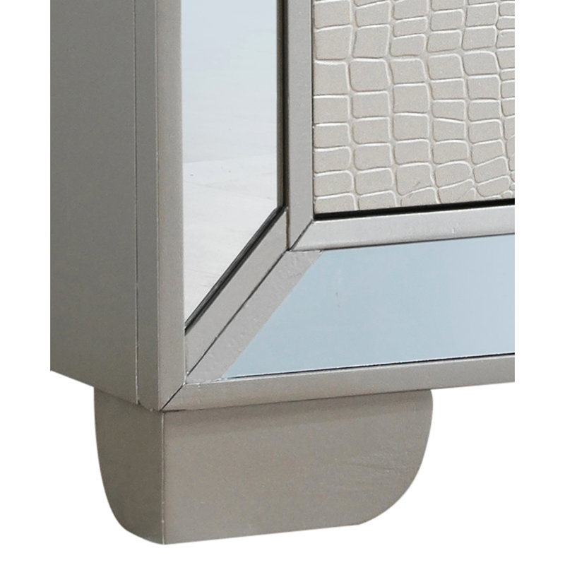 Modern Silver Champagne Bedside Table