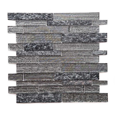Cosmos Brick 12" x 12" Glass Mosaic Wall Tile