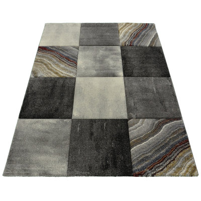 Bartucca Diamond Deluxe Black/Brown/Grey Rug