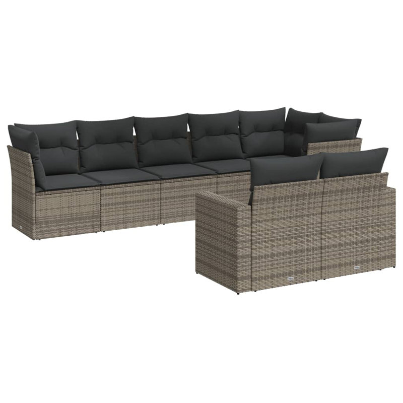 Vidaxl Patio Sofa Set Modular 8-Piece Garden Sofa Set Rectangular Modern