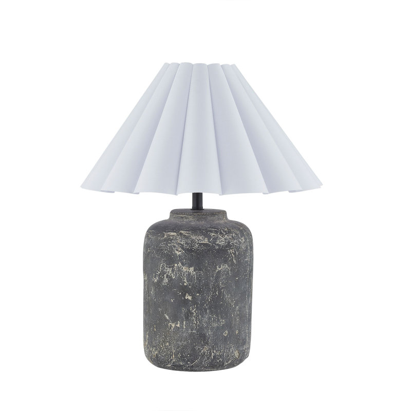 Lampe de table 22,5 po avec abat-jour en lin Ifeyinwa, gris foncé vieilli