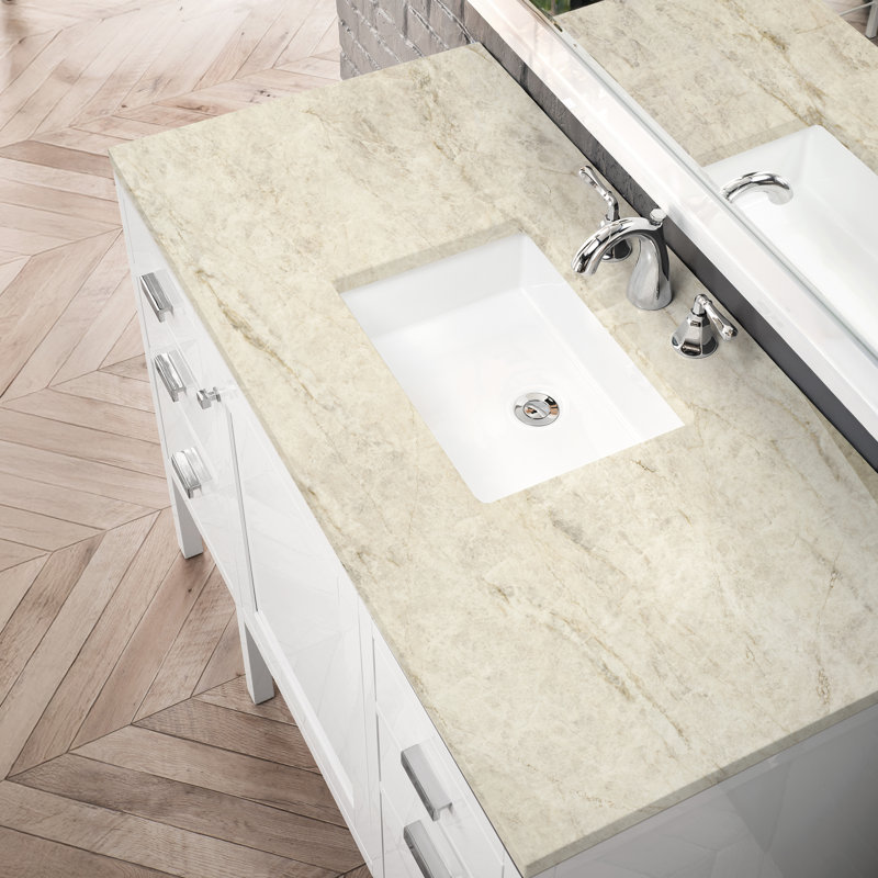 Addison 48'' W Single Vanity, Glossy White, 8" Widespread, Tajnar Eclos