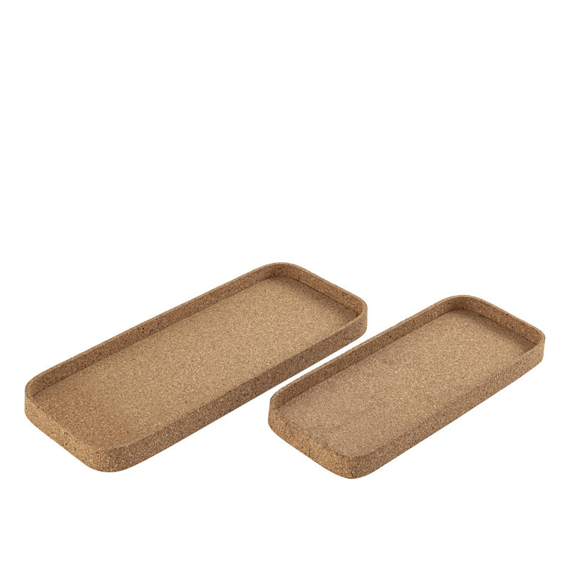 Grand plateau rectangulaire en liège, L 6,5 po x P 15,5 po x H 1,25 po