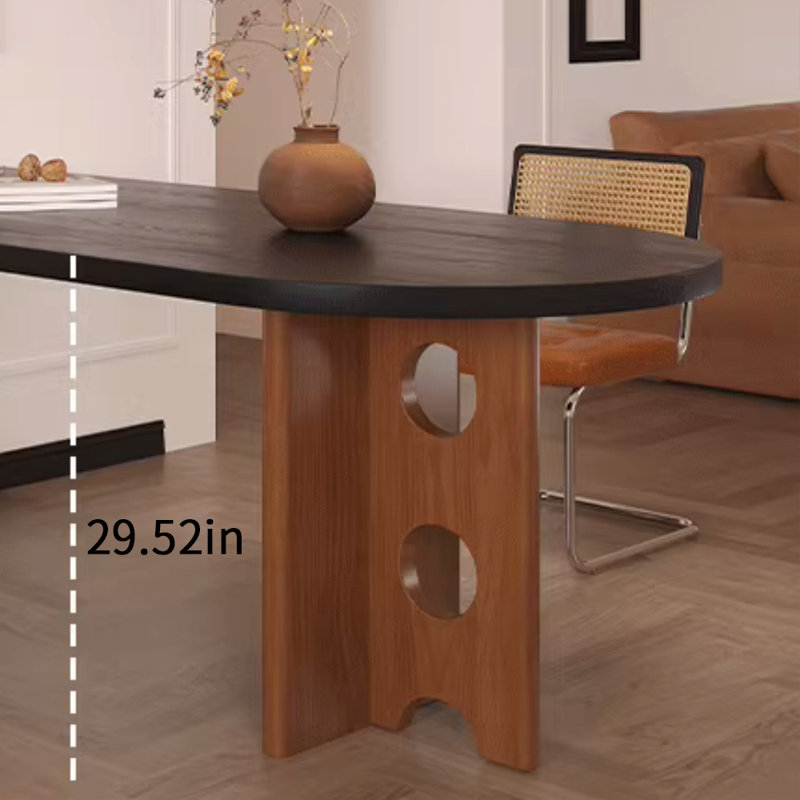 Retro-style creative dining table design, 29.52”H x 55.11”L x 27.55”W