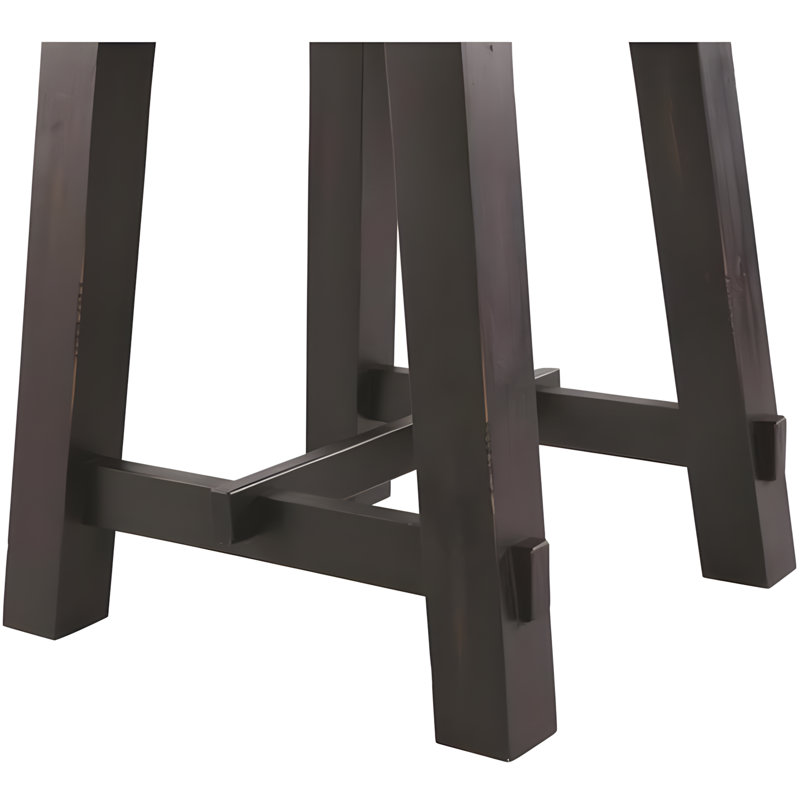 Adam 27" Natural and Black Solid Wood Side Table