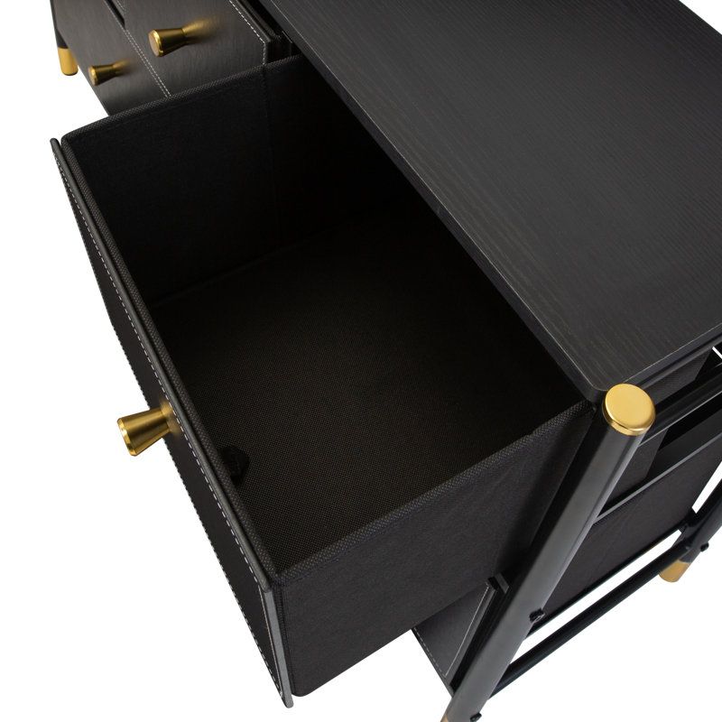Naaz 39.45'' W 5 - Drawer Dresser, Black