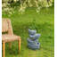 Fontaine décorative à 4 niveaux Nautilus Shell - 13,4 po x 9,4 po x 21,5 po - Bleu